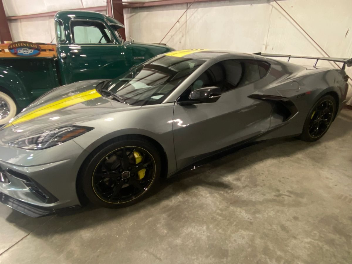 Grey Corvette C8 inside the Project-X shop